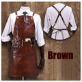 Barbershop Apron PU Leather Crossback Strap Barista Barber Uniform Cafe Bistro Grill Florist Hair Dresser Salon pinafore