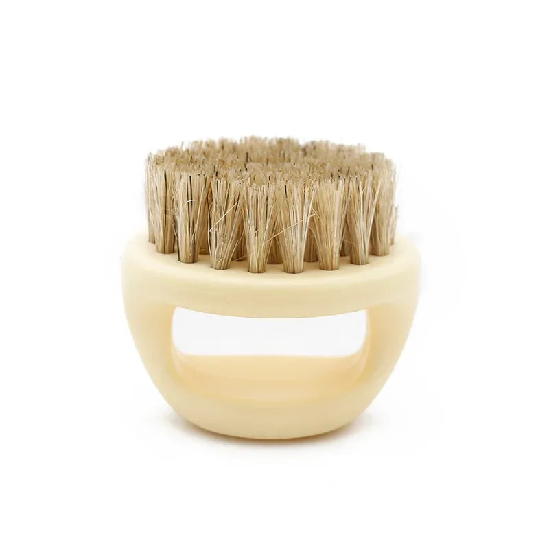 1 Pcs Ring Design Horse Bristle Men Shaving Brush Plastic Portable Barber Beard Brushes Salon Face Cleaning Razor Brush