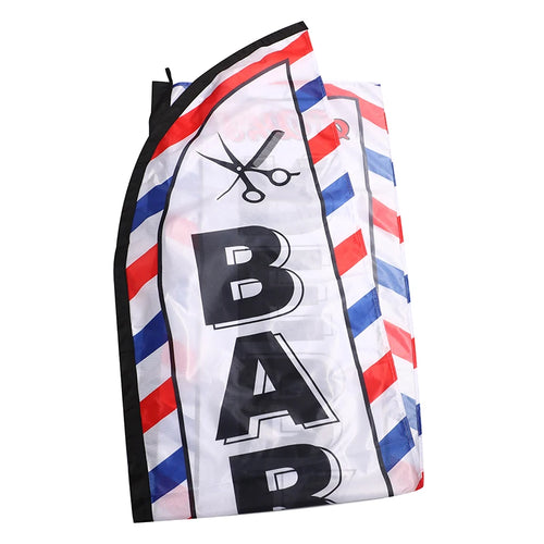 1Pc Barber Shop Flag 60x240cm Polyester Cloth Single-Side Barber Shop Banner Black Sleeve Decorative Flag