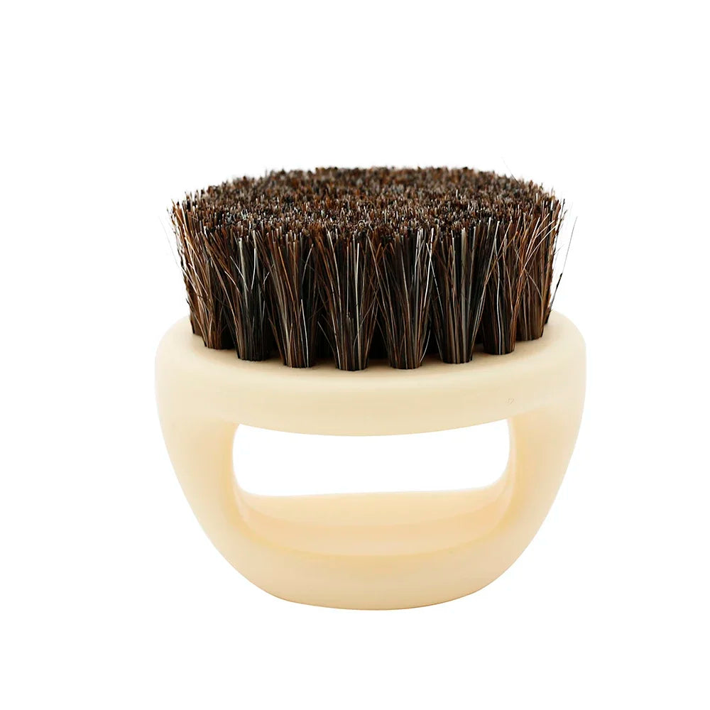 1 Pcs Ring Design Horse Bristle Men Shaving Brush Plastic Portable Barber Beard Brushes Salon Face Cleaning Razor Brush