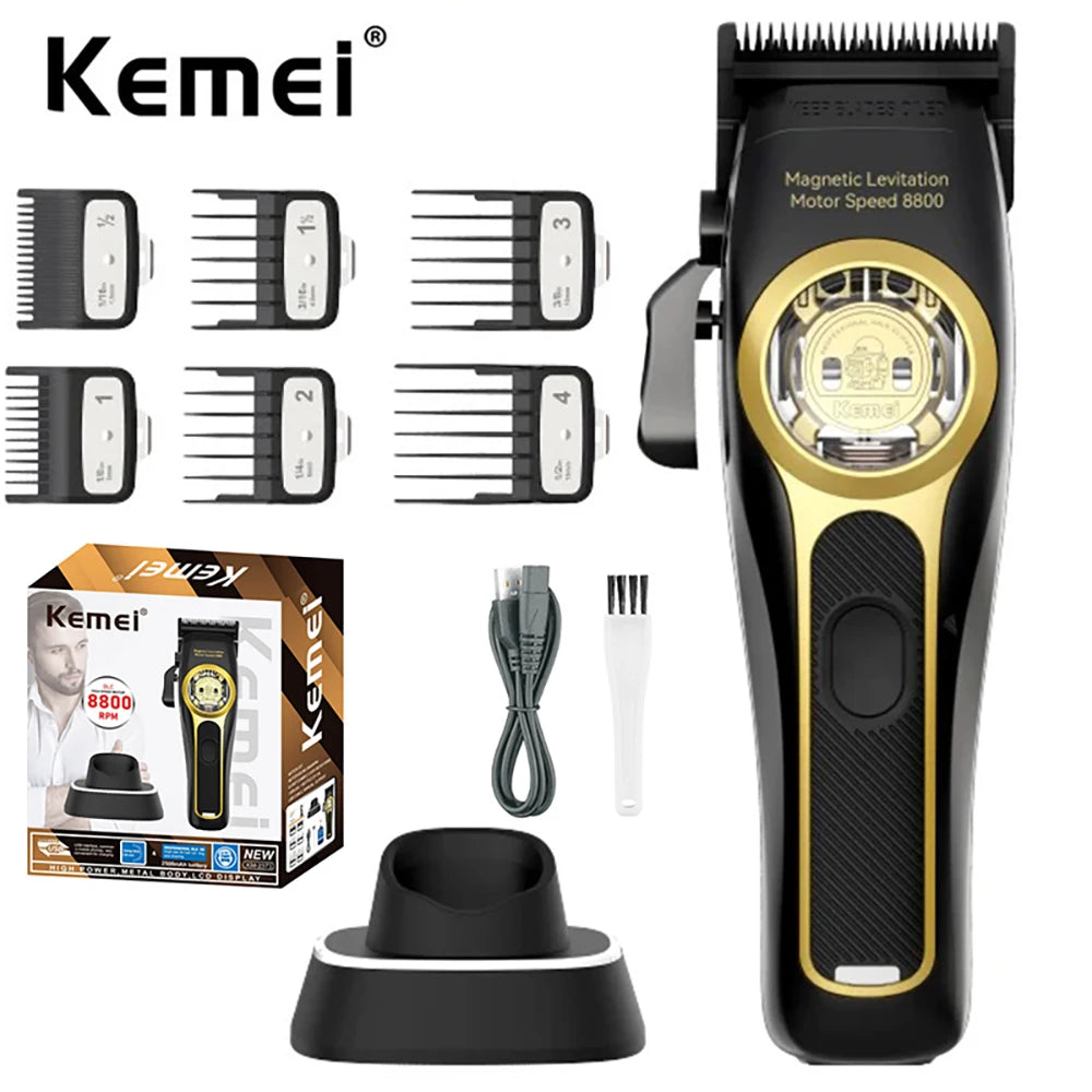 Kemei 2373 2268 Barber Hair Clippers Professional Cordless Hair Trimmer Electric Men Finish Hair Cutting Machine Vector Motor