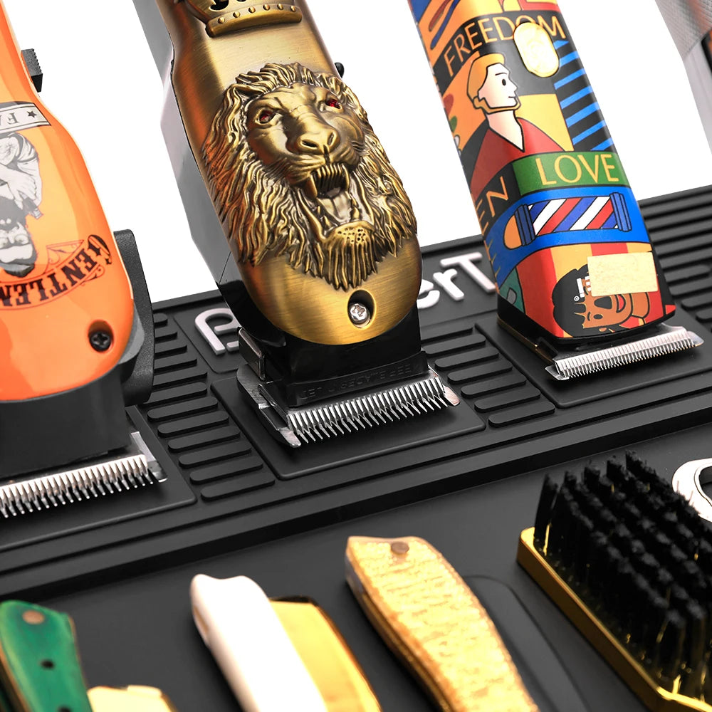 3/6 Grid Magnetic Hairdressing Tools Storage Mat Soft Rubber Antiskid Waterproof Tray Bar Service Mat Barber Tools Accessories