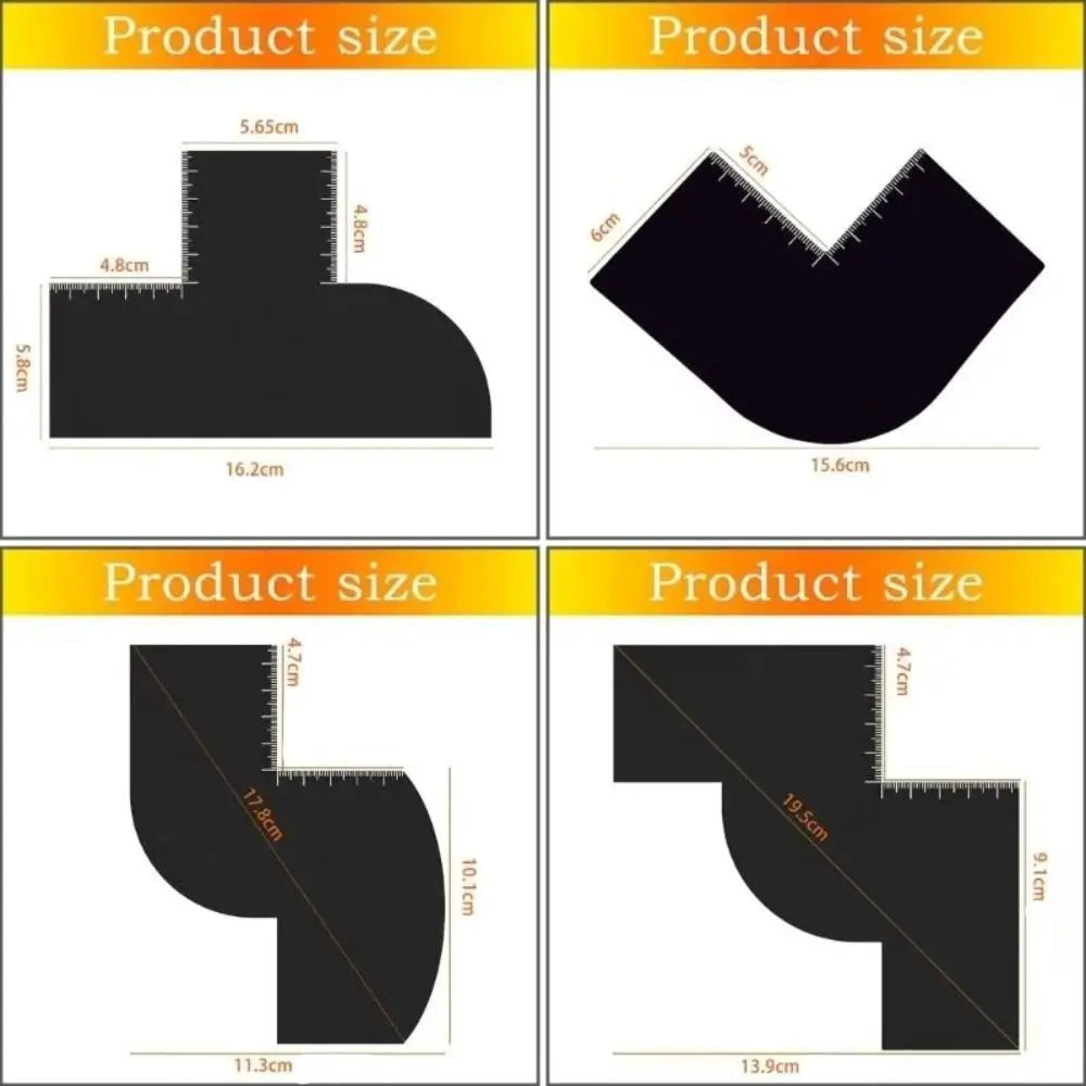 Reusable Color Enhancement Barber Card Easy to Clean with Measurement Indicators Beard Line Up Tool Black Hairline Maker