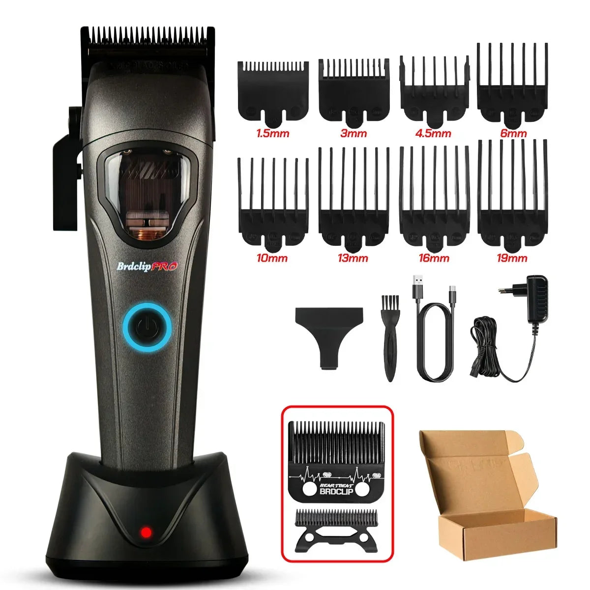 NEW Barbershop Professional 10000RPM 633E 9000RPM 633T Hair Clipper BRDCLIP High-speed DLC Blade Electric Charging Base Trimmer