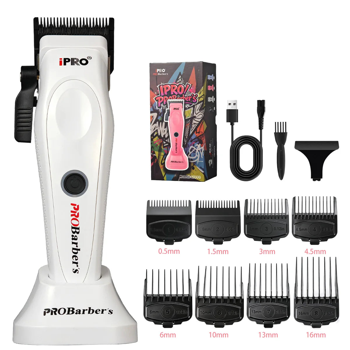 Professional Barber Kit BRDCLIP PROBarbers Hair Clipper High Power Motor S1090 7500RPM FA1T 7700RPM 609 10000RPM DLC Blade