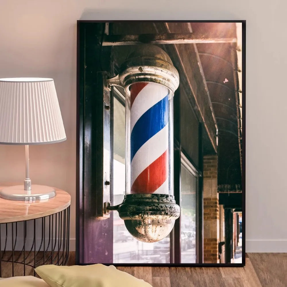 Retro Types Of Haircuts Barber Whitepaper Poster Fancy Wall Sticker for Living Room Bar Decoration Decor Art Wall Stickers