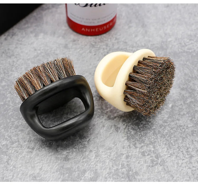 1 Pcs Ring Design Horse Bristle Men Shaving Brush Plastic Portable Barber Beard Brushes Salon Face Cleaning Razor Brush
