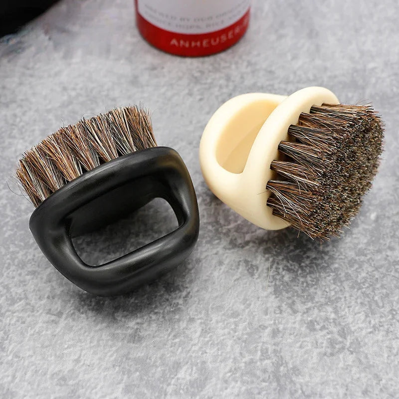 1 Pcs Ring Design Horse Bristle Men Shaving Brush Plastic Portable Barber Beard Brushes Salon Face Cleaning Razor Brush