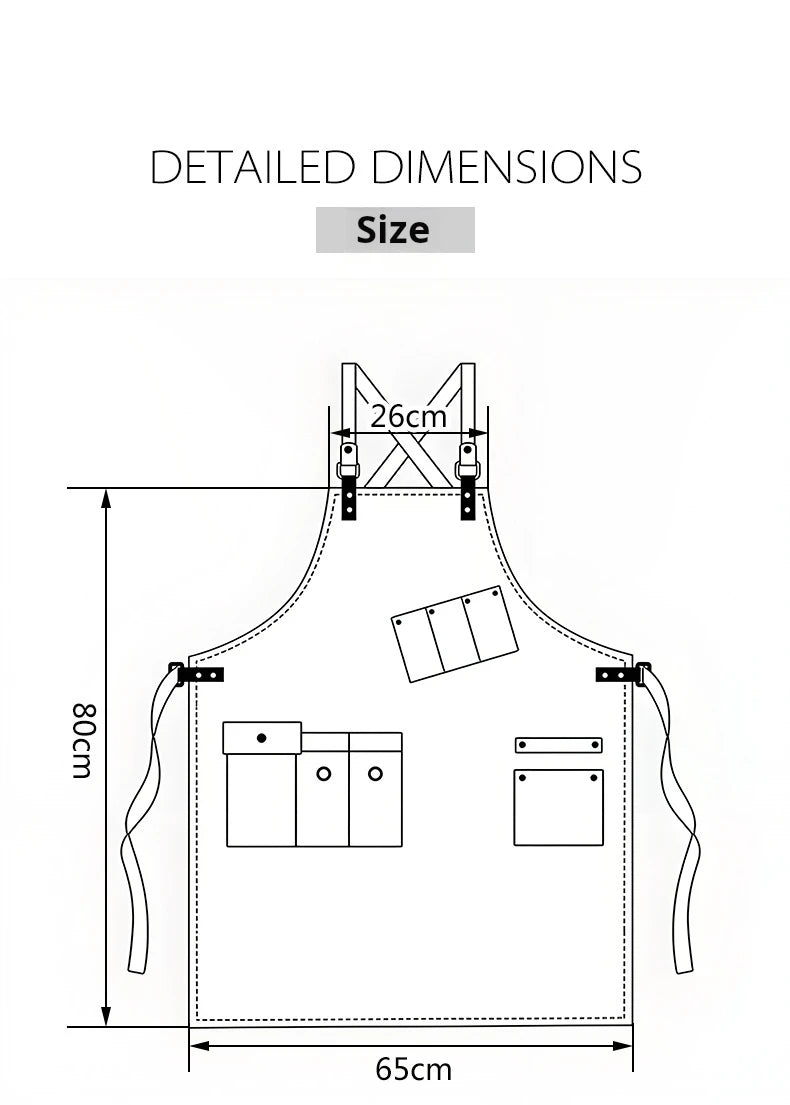 Fashion Customizable Logo High-Quality Waterproof Barber BBQ Work Apron New Pattern PU Material for Professional Use