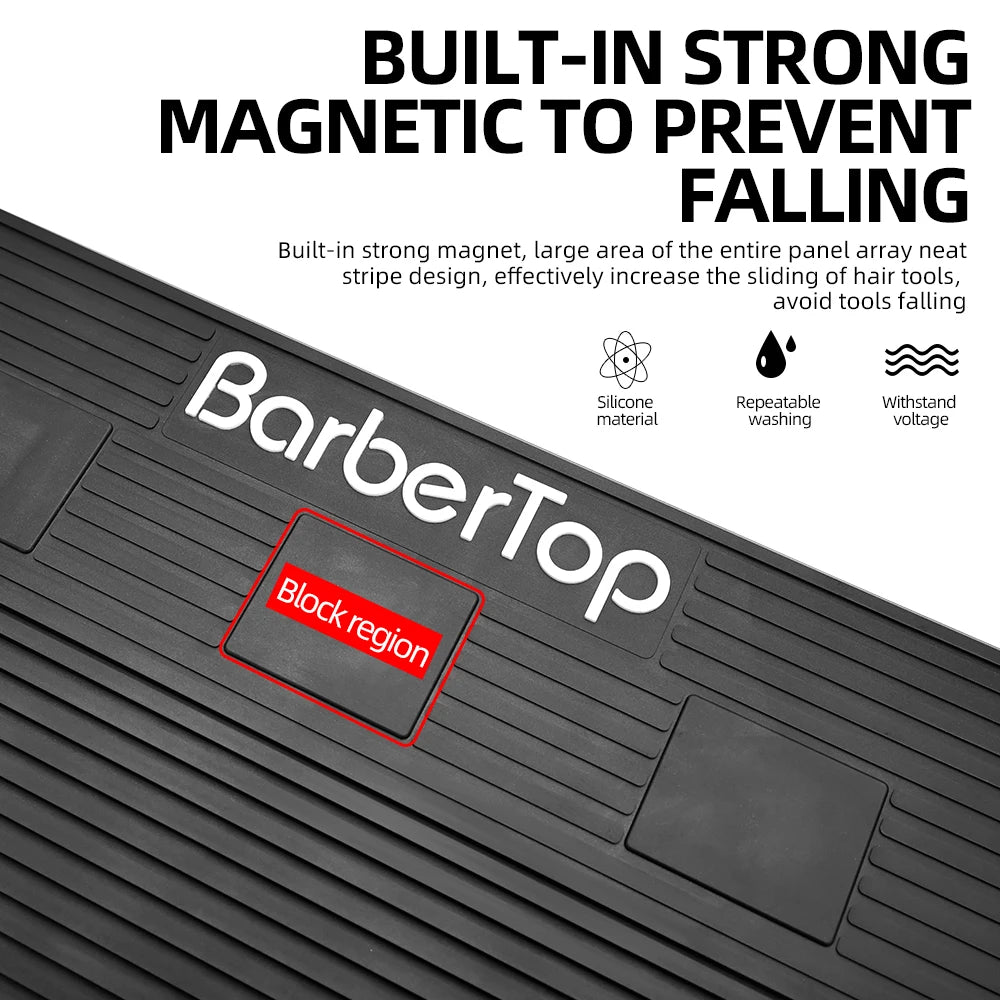 3/6 Grid Magnetic Hairdressing Tools Storage Mat Soft Rubber Antiskid Waterproof Tray Bar Service Mat Barber Tools Accessories