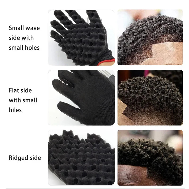 Barber Shop Men Hair Braider Twist Sponge Gloves African Hair Styling Fork Comb Hair Curls Foam For Salon Hairdressing Tools