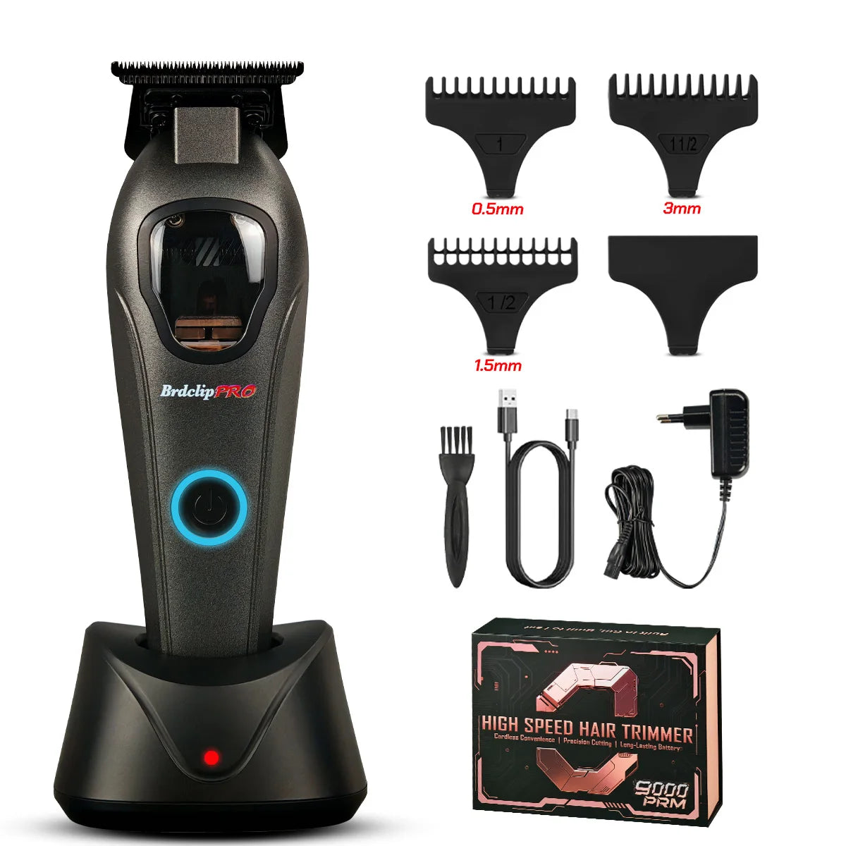 NEW Barbershop Professional 10000RPM 633E 9000RPM 633T Hair Clipper BRDCLIP High-speed DLC Blade Electric Charging Base Trimmer