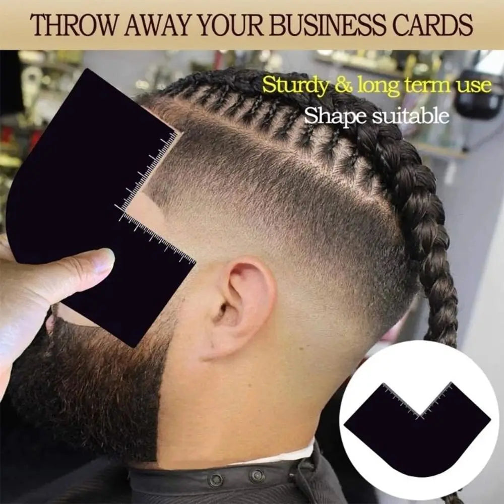 Reusable Color Enhancement Barber Card Easy to Clean with Measurement Indicators Beard Line Up Tool Black Hairline Maker