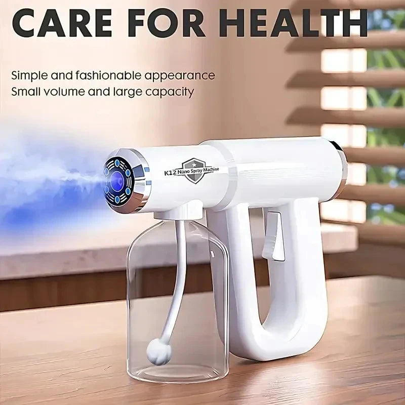 Blue Light Nano Hairspray 300ML - USB Rechargeable Barber Sprayer, Wireless Steam Gun for Grooming & Styling Tools