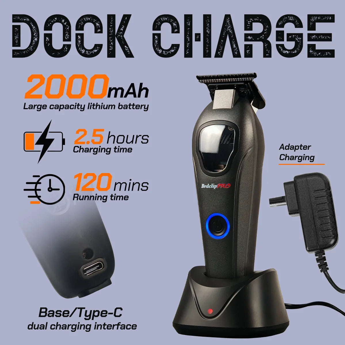 NEW Barbershop Professional 10000RPM 633E 9000RPM 633T Hair Clipper BRDCLIP High-speed DLC Blade Electric Charging Base Trimmer