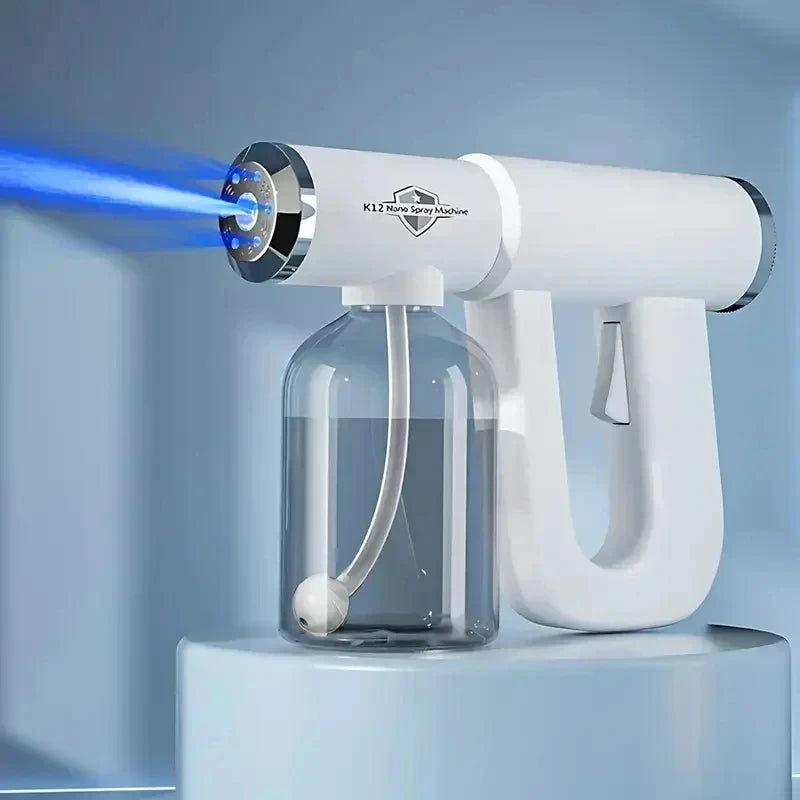 Blue Light Nano Hairspray 300ML - USB Rechargeable Barber Sprayer, Wireless Steam Gun for Grooming & Styling Tools