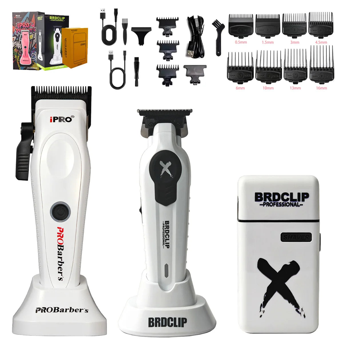 Professional Barber Kit BRDCLIP PROBarbers Hair Clipper High Power Motor S1090 7500RPM FA1T 7700RPM 609 10000RPM DLC Blade