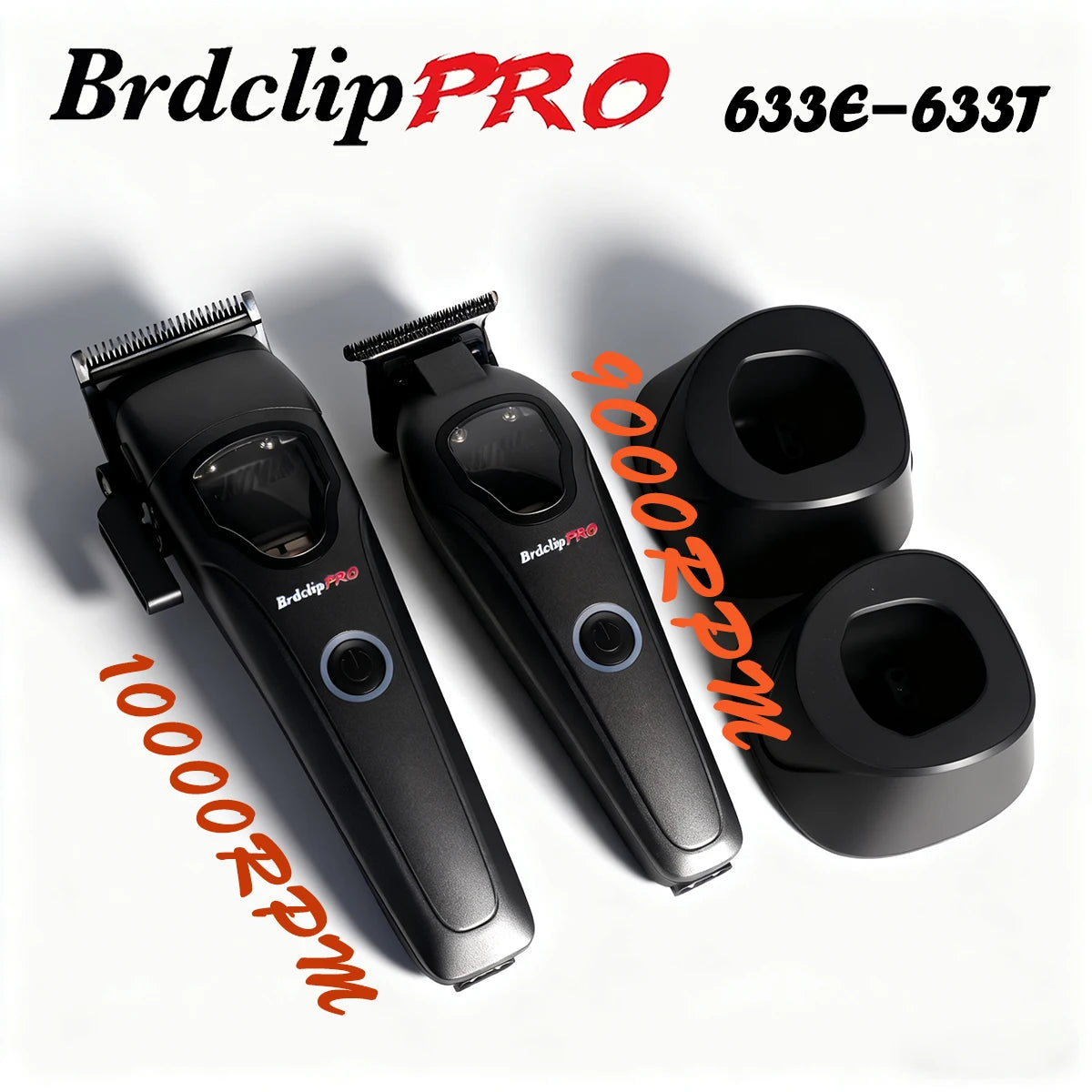 NEW Barbershop Professional 10000RPM 633E 9000RPM 633T Hair Clipper BRDCLIP High-speed DLC Blade Electric Charging Base Trimmer