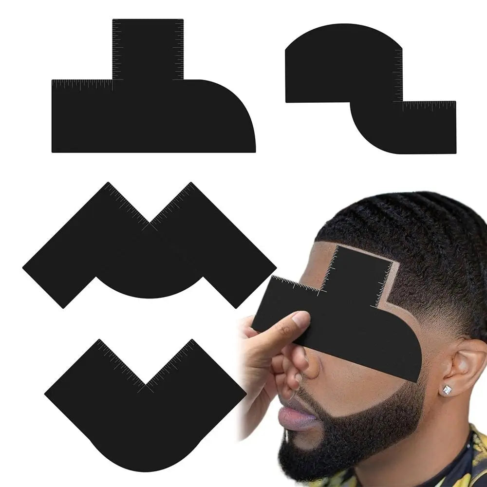 Reusable Color Enhancement Barber Card Easy to Clean with Measurement Indicators Beard Line Up Tool Black Hairline Maker