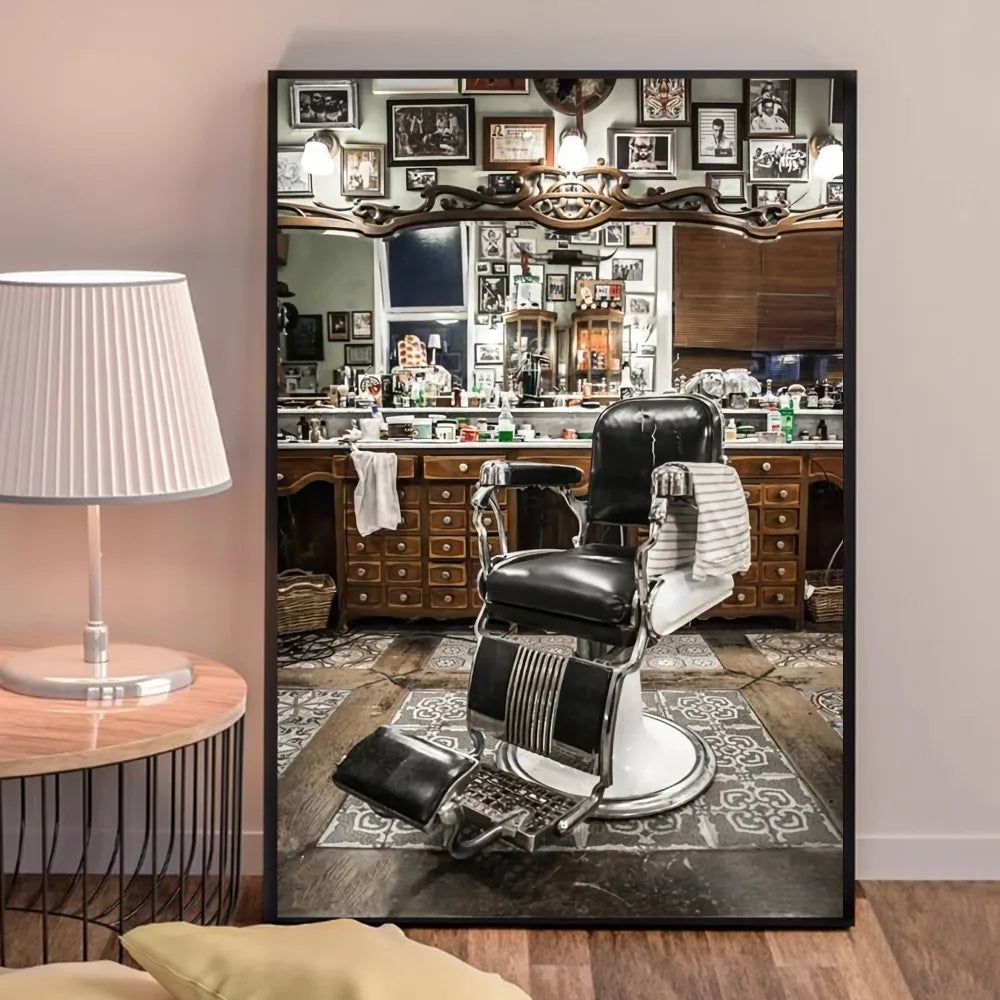 Retro Types Of Haircuts Barber Whitepaper Poster Fancy Wall Sticker for Living Room Bar Decoration Decor Art Wall Stickers