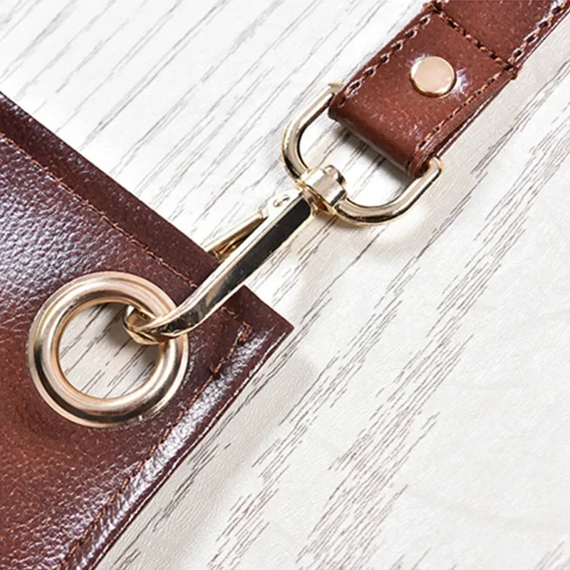 Barbershop Apron PU Leather Crossback Strap Barista Barber Uniform Cafe Bistro Grill Florist Hair Dresser Salon pinafore