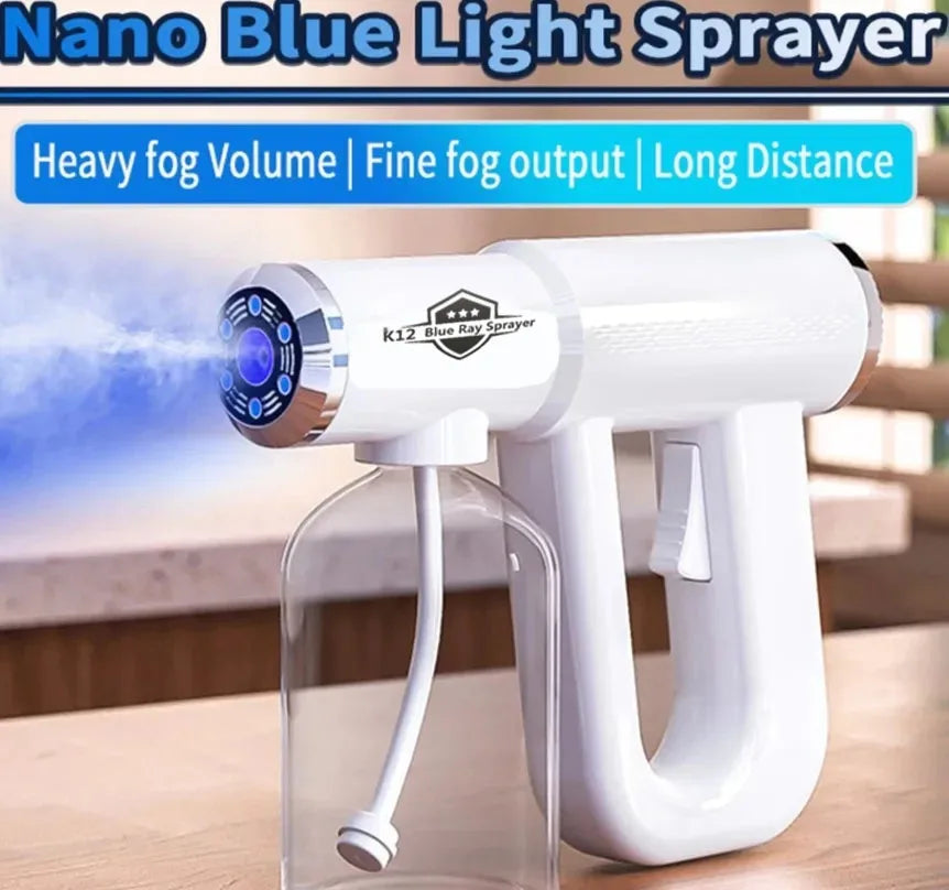 Blue Light Nano Hairspray 300ML - USB Rechargeable Barber Sprayer, Wireless Steam Gun for Grooming & Styling Tools