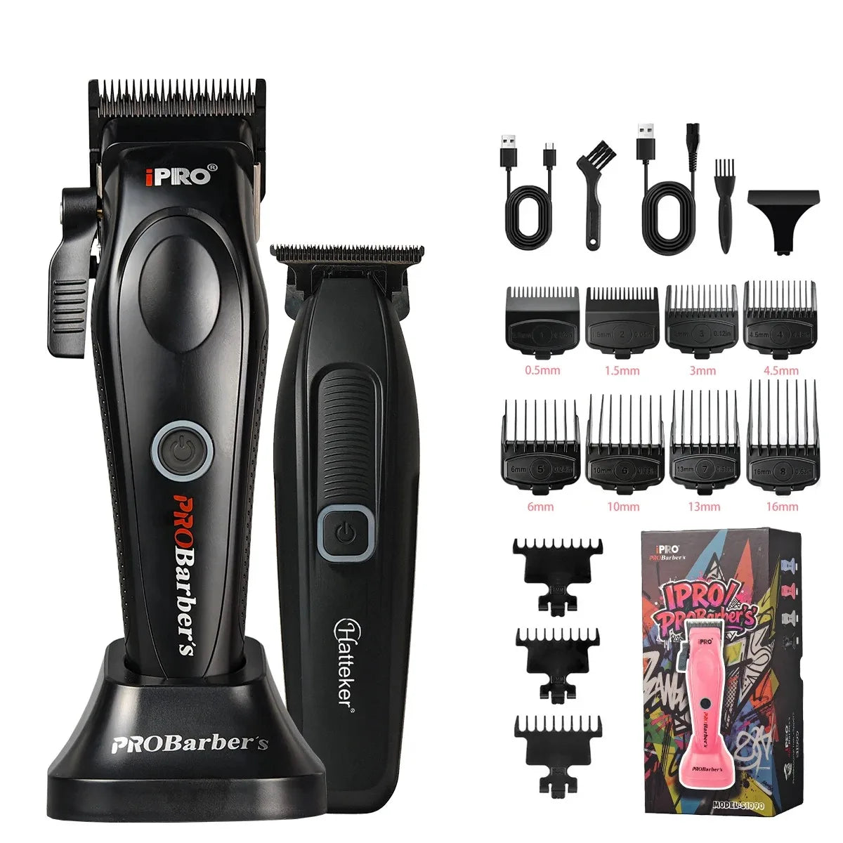 Professional Barber Kit BRDCLIP PROBarbers Hair Clipper High Power Motor S1090 7500RPM FA1T 7700RPM 609 10000RPM DLC Blade