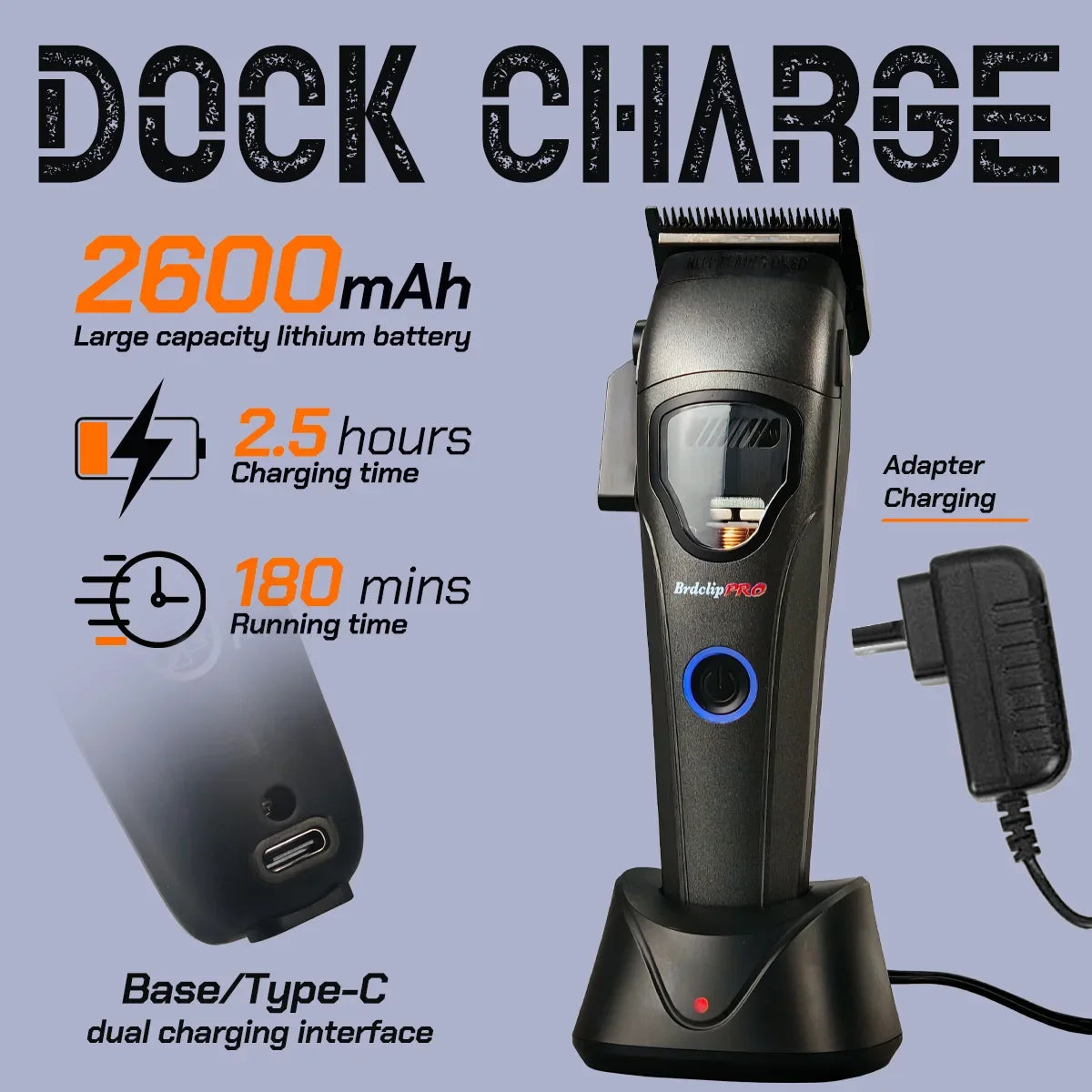 NEW Barbershop Professional 10000RPM 633E 9000RPM 633T Hair Clipper BRDCLIP High-speed DLC Blade Electric Charging Base Trimmer