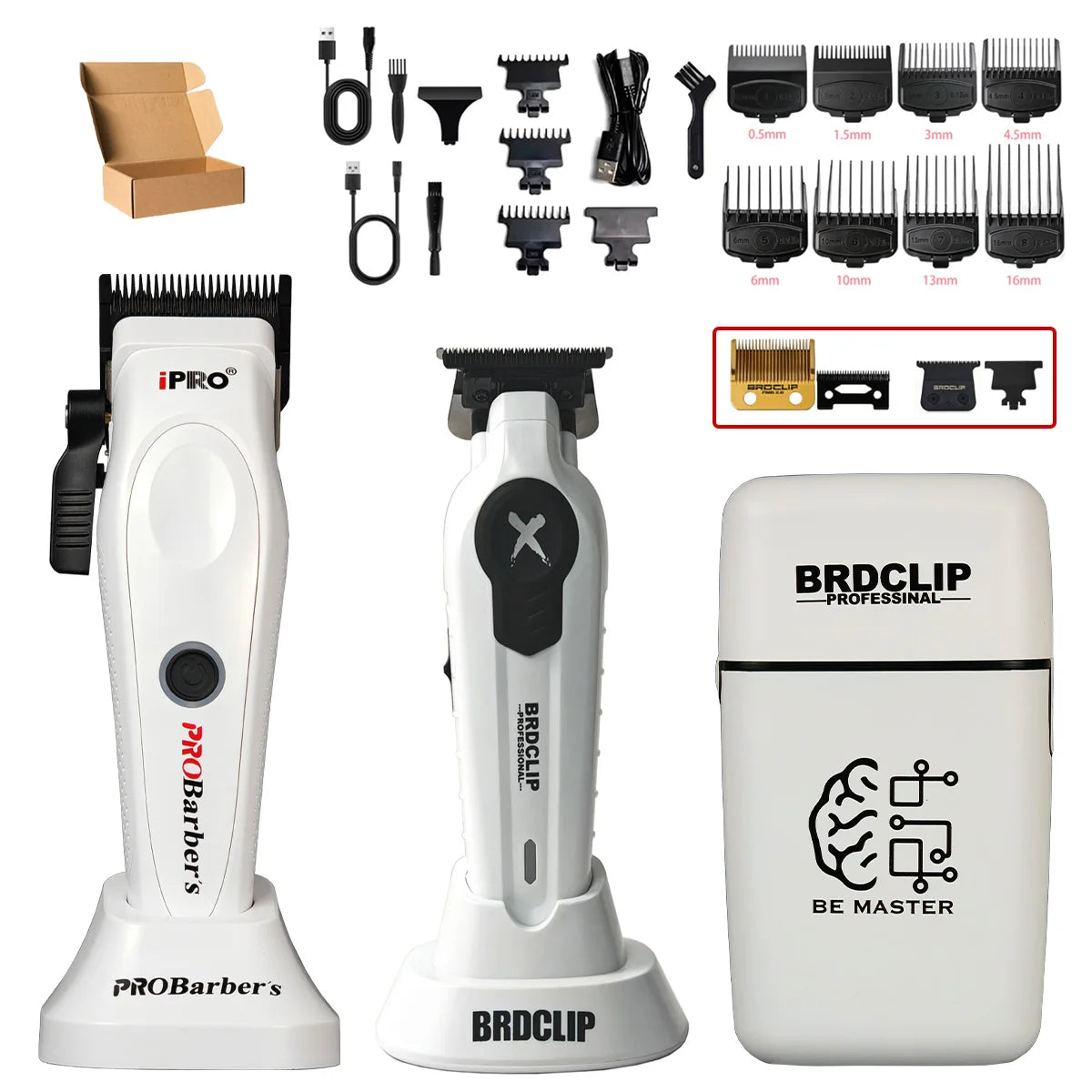 Professional Barber Kit BRDCLIP PROBarbers Hair Clipper High Power Motor S1090 7500RPM FA1T 7700RPM 609 10000RPM DLC Blade