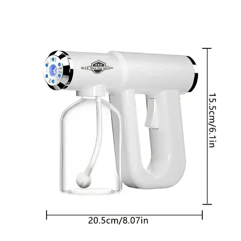 Blue Light Nano Hairspray 300ML - USB Rechargeable Barber Sprayer, Wireless Steam Gun for Grooming & Styling Tools