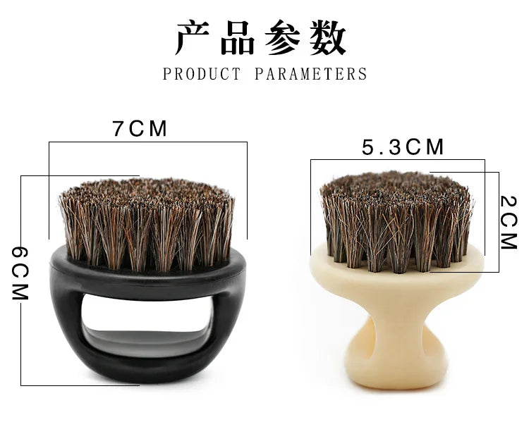 1 Pcs Ring Design Horse Bristle Men Shaving Brush Plastic Portable Barber Beard Brushes Salon Face Cleaning Razor Brush
