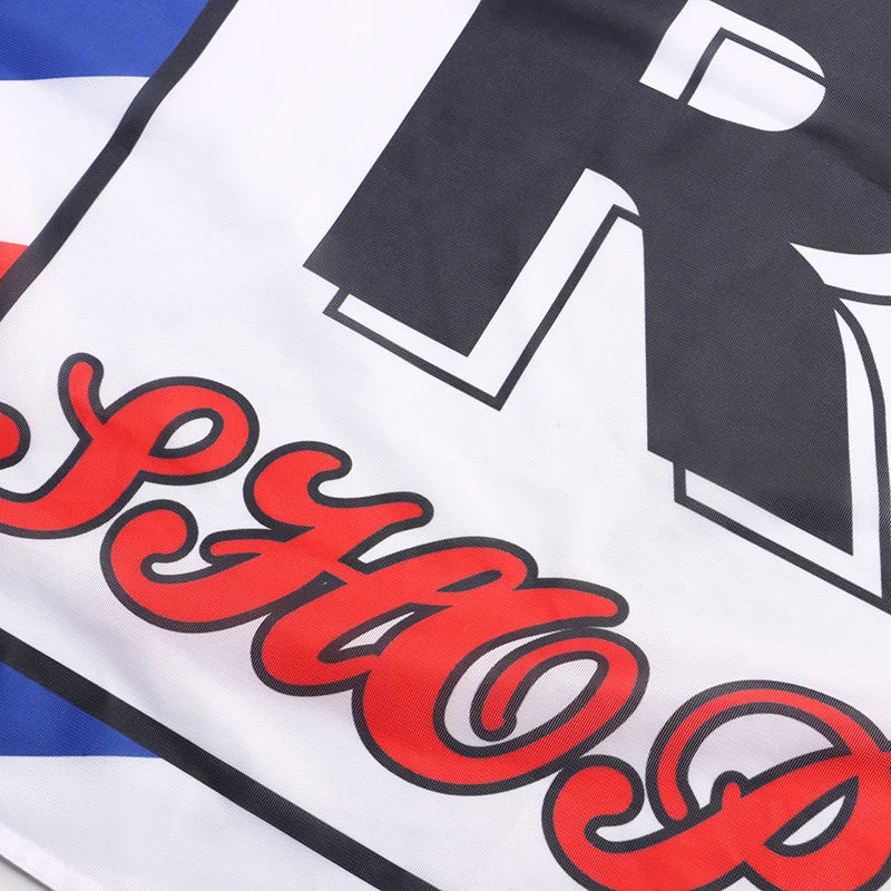 1Pc Barber Shop Flag 60x240cm Polyester Cloth Single-Side Barber Shop Banner Black Sleeve Decorative Flag